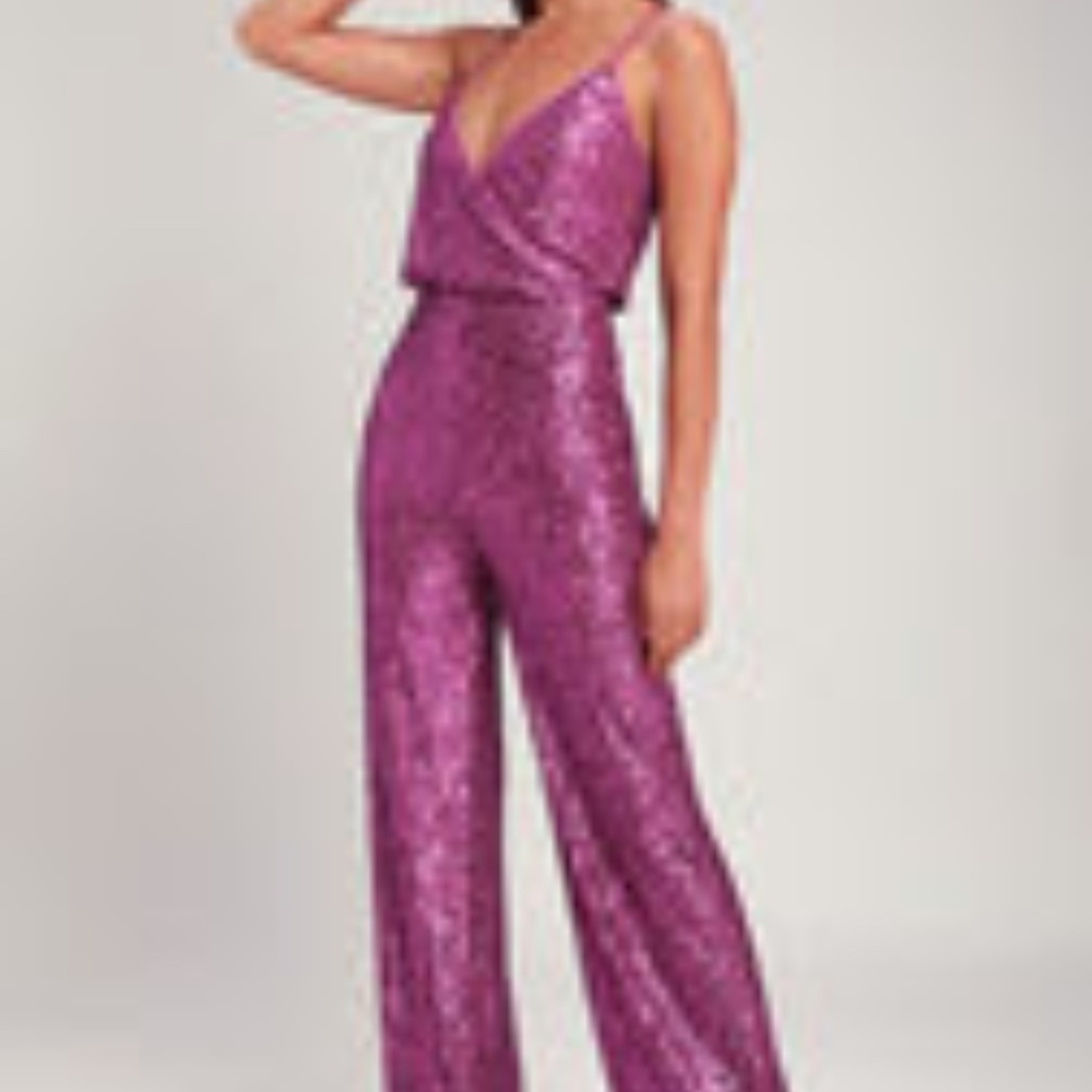 Pink Sequined Jumpsuit